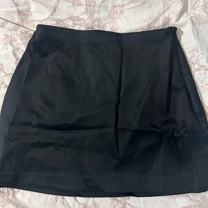 Elegant Black Satin Women's Skirt